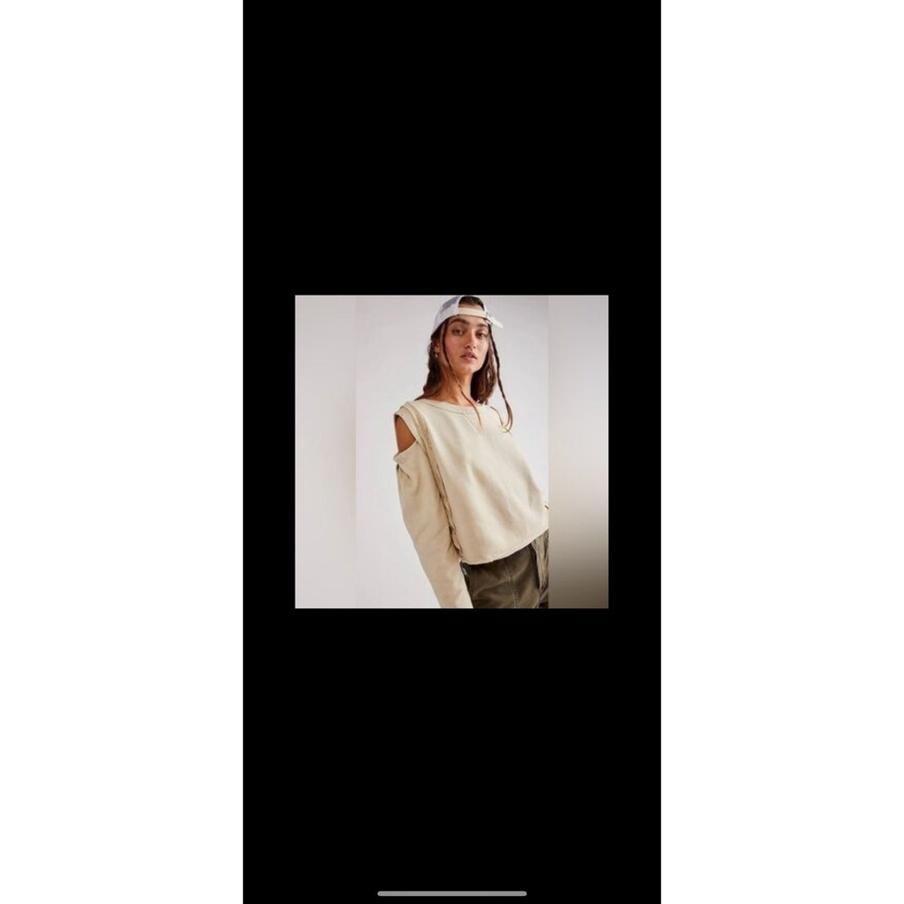 Free People We The Free Davis Cold Shoulder Pullover Cutout Top Sz Med NWT